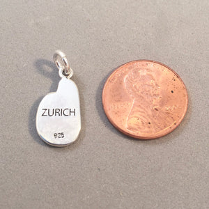 ZURICH .925 Sterling Silver 3-D Charm Pendant Grossmuenster Church Switzerland Souvenir  ts05