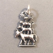 Load image into Gallery viewer, BREMEN TOWN MUSICIANS .925 Sterling Silver 3-D Charm Pendant Statue Germany tg14