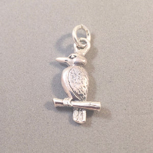 KOOKABURRA .925 Sterling Silver Charm Pendant Kingfisher Australia New Guinea Bird bi32