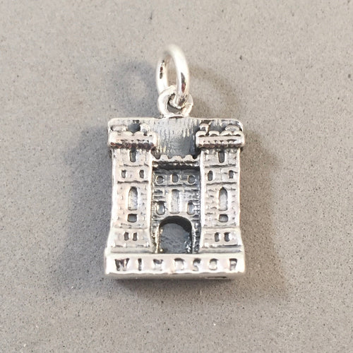 WINDSOR CASTLE King George IV Gate .925 Sterling Silver Charm Pendant England Great Britain tb09
