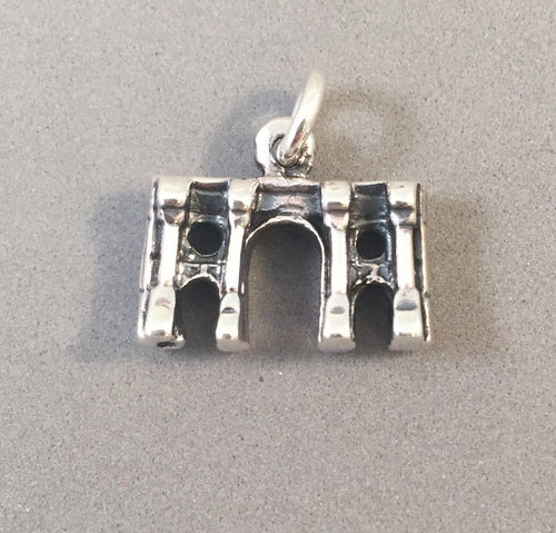 MARBLE ARCH .925 Sterling Silver 3-D Charm Pendant London UK England British Souvenir tb10