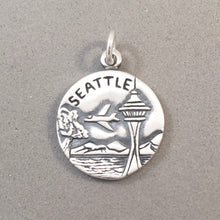 Load image into Gallery viewer, SEATTLE &quot;City of Good Will&quot; .925 Sterling Silver Charm Pendant Mount Rainier Washington Space Needle Travel Souvenir Landmark New NW03