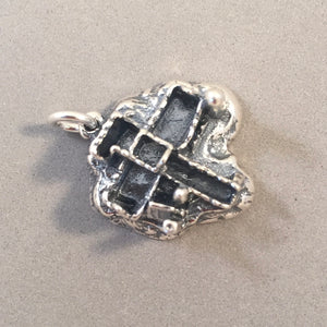 ROCK Of CASHEL .925 Sterling Silver Charm Pendant Ireland St. Patrick's Abbey Souvenir tb08