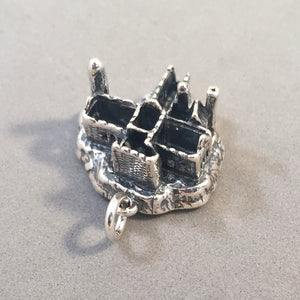 ROCK Of CASHEL .925 Sterling Silver Charm Pendant Ireland St. Patrick's Abbey Souvenir tb08