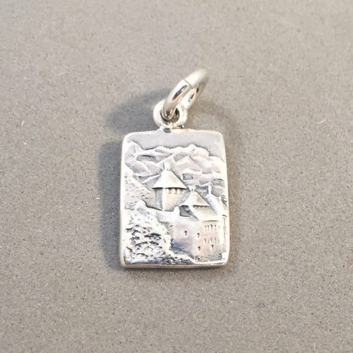 MONTREUX .925 Sterling Silver 3-D Charm Pendant  Alps Lake Geneva Switzerland Souvenir ts06