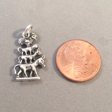 Load image into Gallery viewer, BREMEN TOWN MUSICIANS .925 Sterling Silver 3-D Charm Pendant Statue Germany tg14