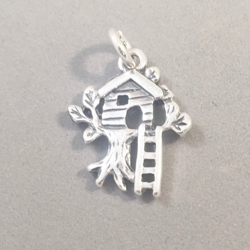 TREE HOUSE .925 Sterling Silver Charm Pendant Fort Ladder  925 hm02