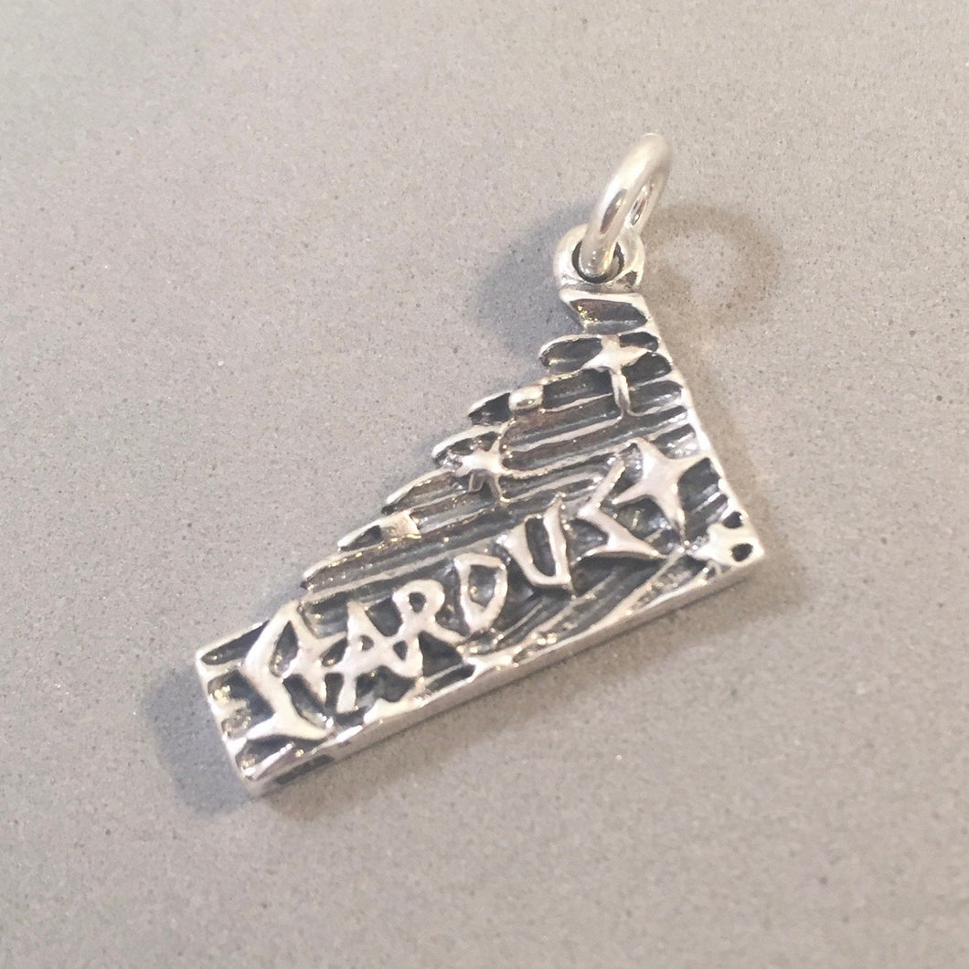 STARDUST HOTEL .925 Sterling Silver Charm Pendant Casino Las Vegas Strip Nevada Tw45