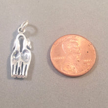 Load image into Gallery viewer, TWO HORSES .925 Sterling Silver Charm Pendant Standing Side by Side Noahs Arc Mare Pair AN69