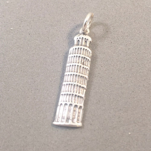 LEANING TOWER of PISA .925 Sterling Silver Charm Pendant Italy Europe ti30