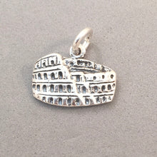 Load image into Gallery viewer, ROMAN COLOSSEUM .925 Sterling Silver 3-D Charm Pendant Europe Rome Italy Ruins Coliseum ti13