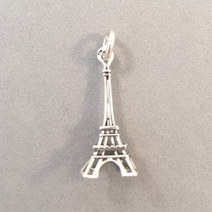 EIFFEL TOWER Thin 925 Sterling Silver 3-D Charm Pendant Paris France Souvenir tf01