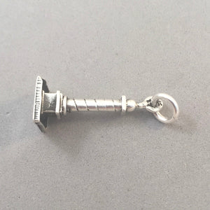 PLACE VENDOME .925 Sterling Silver 3-D Charm Pendant Paris France Landmark Column Travel Souvenir tf20