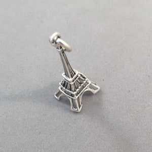 EIFFEL TOWER Thin 925 Sterling Silver 3-D Charm Pendant Paris France Souvenir tf01