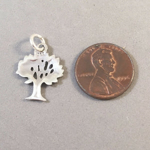 SPRING TREE .925 Sterling Silver Charm Pendant Garden Leaves Branches Tree of Life Elm Fall ga05