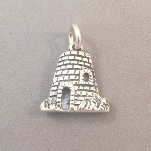 SUGAR MILL .925 Sterling Silver Charm Pendant US Virgin Islands Caribbean Barbados Stone Hut Ireland Souvenir TR20