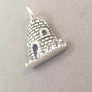 SUGAR MILL .925 Sterling Silver Charm Pendant US Virgin Islands Caribbean Barbados Stone Hut Ireland Souvenir TR20