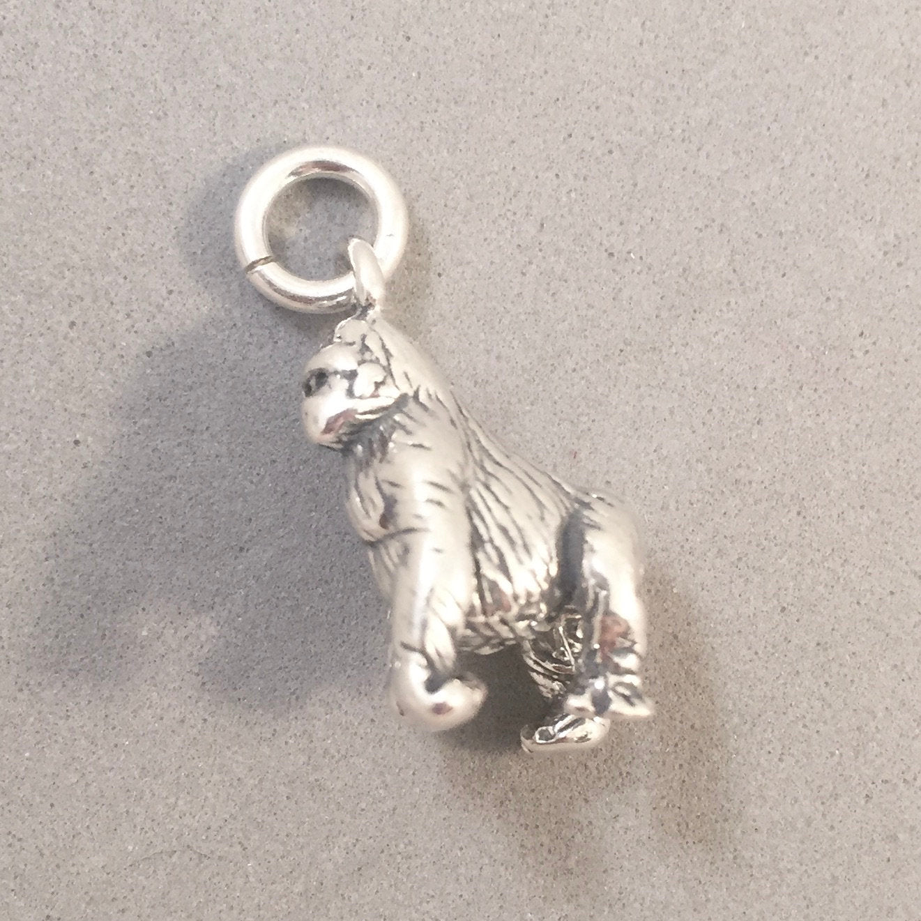 APE/GORILLA .925 Sterling Silver 3-D Charm Pendant Figural Monkey 