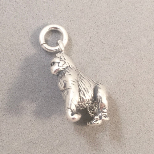 APE/GORILLA .925 Sterling Silver 3-D Charm Pendant Figural Monkey Jungle Africa Asia AZ04