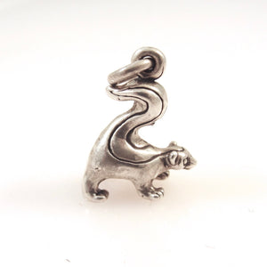 SKUNK .925 Sterling Silver 3-D Charm Pendant Animal tail Up Spaying FF01