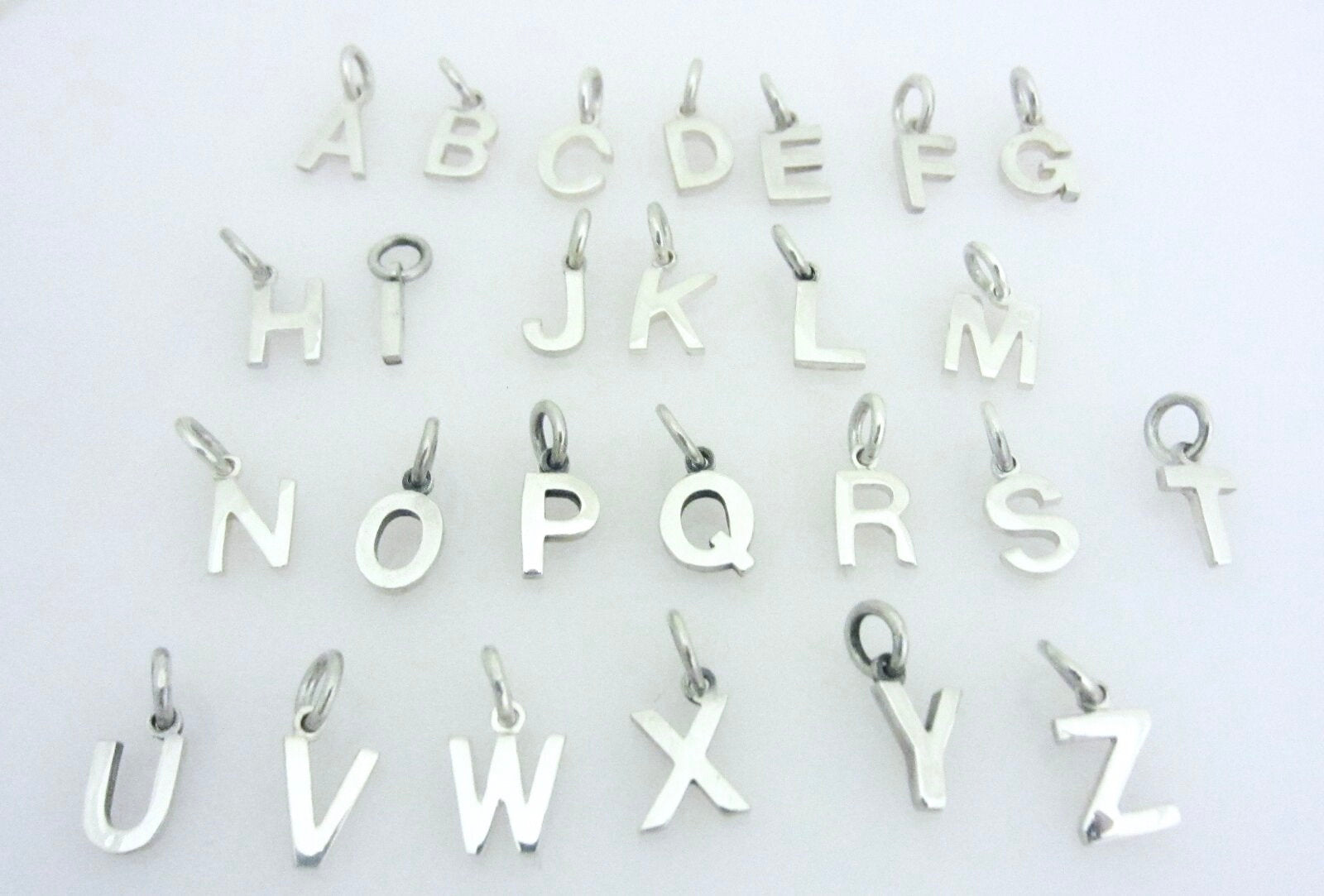 TINY Sterling Silver Block Letter Charms Initial Charm 