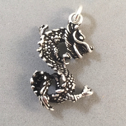 Sale! DRAGON .925 Sterling Silver 3-D Charm Pendant Detailed Fantasy Mythical Animal Chinese MY126