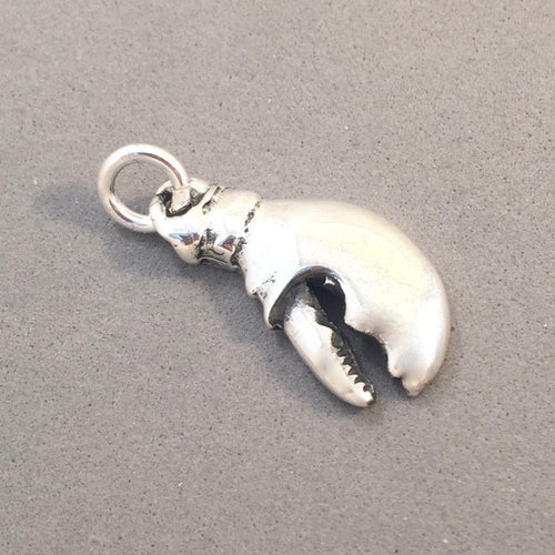 CLAW .925 Sterling Silver Charm Pendant Stone Crab Lobster Beach Ocean Kitchen Florida Maine nt49
