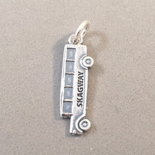 Load image into Gallery viewer, SKAGWAY .925 Sterling Silver Charm Pendant Tour Bus Street Car Alaska Cruise Travel Souvenir TH17