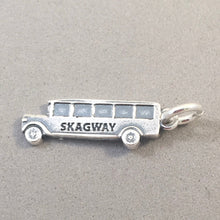 Load image into Gallery viewer, SKAGWAY .925 Sterling Silver Charm Pendant Tour Bus Street Car Alaska Cruise Travel Souvenir TH17