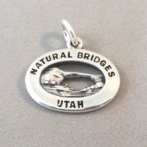 NATURAL BRIDGES National Monument .925 Sterling Silver Charm Pendant Utah Park Souvenir pm42