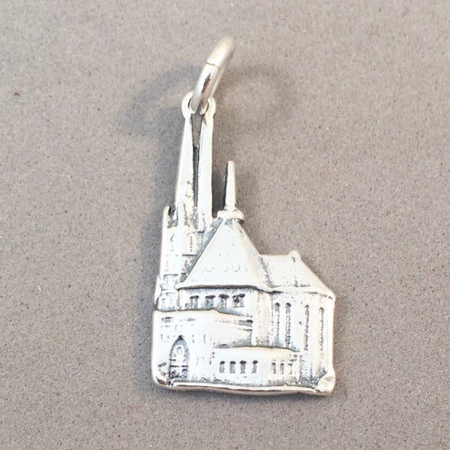 LUXEMBOURG Cathedral .925 Sterling Silver Charm Pendant Notre Dame vu Letzebuerg Souvenir te10