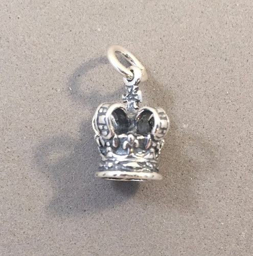 ROYAL CROWN .925 Serling Silver Charm Pendant Queen King Sovereign Royalty England London DU15