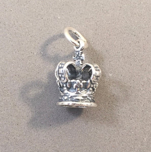 ROYAL CROWN .925 Serling Silver Charm Pendant Queen King Sovereign Royalty England London DU15