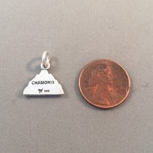 Load image into Gallery viewer, CHAMONIX .925 Sterling Silver Charm Pendant France French Alps Mont Blanc Aiguille du Midi Souvenir tf29