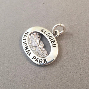 GLACIER NATIONAL PARK .925 Sterling Silver Charm Pendant Montana Lake McDonald Souvenir np54