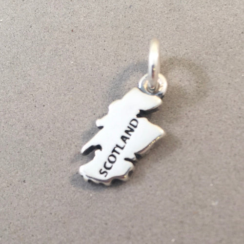 SCOTLAND MAP .925 Sterling Silver Charm Pendant Edinburgh Glasgow Inverness Europe Country Souvenir ct18-sc