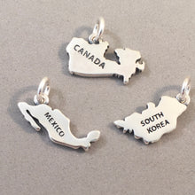 Load image into Gallery viewer, SOUTH KOREA MAP .925 Sterling Silver Charm Pendant Seoul Busan Asia Country Outline Souvenir ct18-sk