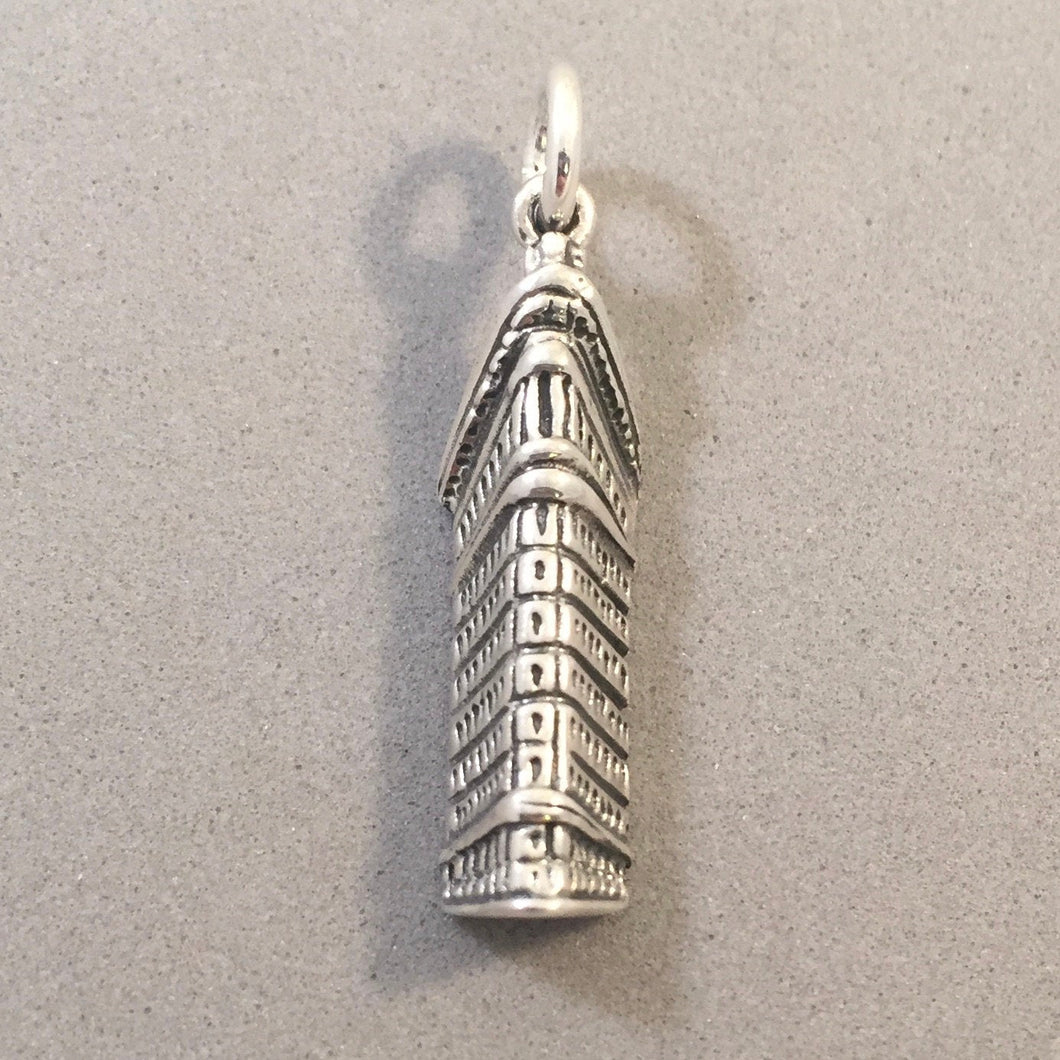 FLATIRON BUILDING .925 Sterling Silver Charm Pendant Landmark New York City Fuller Manhattan TY18