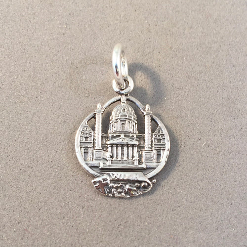KARLSKIRCHE .925 Sterling Silver Charm Pendant Wien Vienna Austria St. Charles Church Souvenir Europe ts21