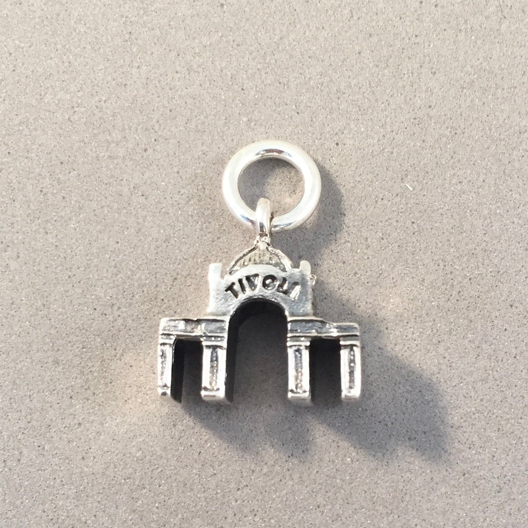 TIVOLI GARDENS .925 Sterling Silver 3-D Charm Pendant Amusement Park Copenhagen Denmark Souvenir tn10