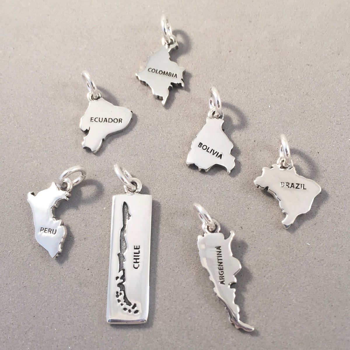 Sterling Silver Belize Map Charm Or Pendant - 925 Silver, Travel Jewelry Souvenir