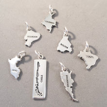 Load image into Gallery viewer, PERU MAP .925 Sterling Silver Charm Pendant Lima Cuzco South America Country Souvenir ct18-pu