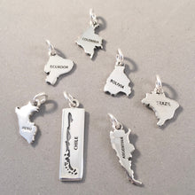 Load image into Gallery viewer, NEW ZEALAND MAP .925 Sterling Silver Charm Pendant Country Auckland Queenstown Christchurch Souvenir ct18-nz