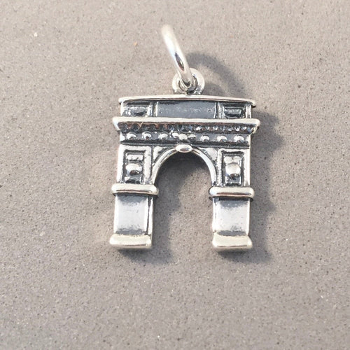 WASHINGTON SQUARE ARCH .925 Sterling Silver Charm Pendant New York City Greenwich Village TY15