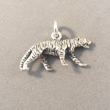 Load image into Gallery viewer, TIGER .925 Sterling Silver 3-D Charm Pendant Cat Safari Jungle Bengal Siberian Sumatran Africa an73