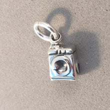 Load image into Gallery viewer, WASHING MACHINE Small .925 Sterling Silver 3-D Charm Pendant Laundry Washer Dryer Laundromat hm04
