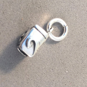 WASHING MACHINE Small .925 Sterling Silver 3-D Charm Pendant Laundry Washer Dryer Laundromat hm04