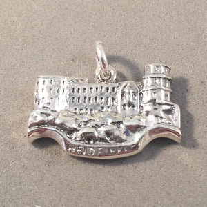 HEIDELBERG CASTLE .925 Sterling Silver 3-D Charm Pendant Europe Germany Travel Souvenir tg22