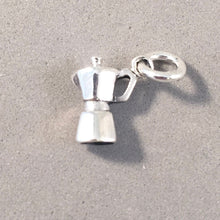 Load image into Gallery viewer, BIALETTI .925 Sterling Silver Small 3-D Charm Pendant Rome Italy Coffee Maker Pot Espresso Maker kt57