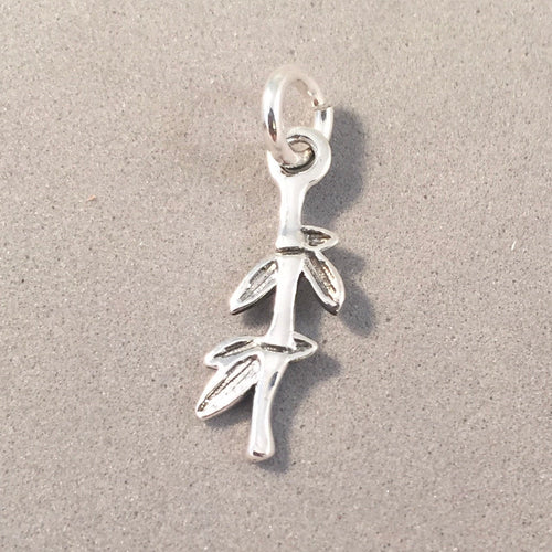 BAMBOO .925 Sterling Silver Charm Pendant Kyoto Japan Sagano Forest Maui Korea China ga32